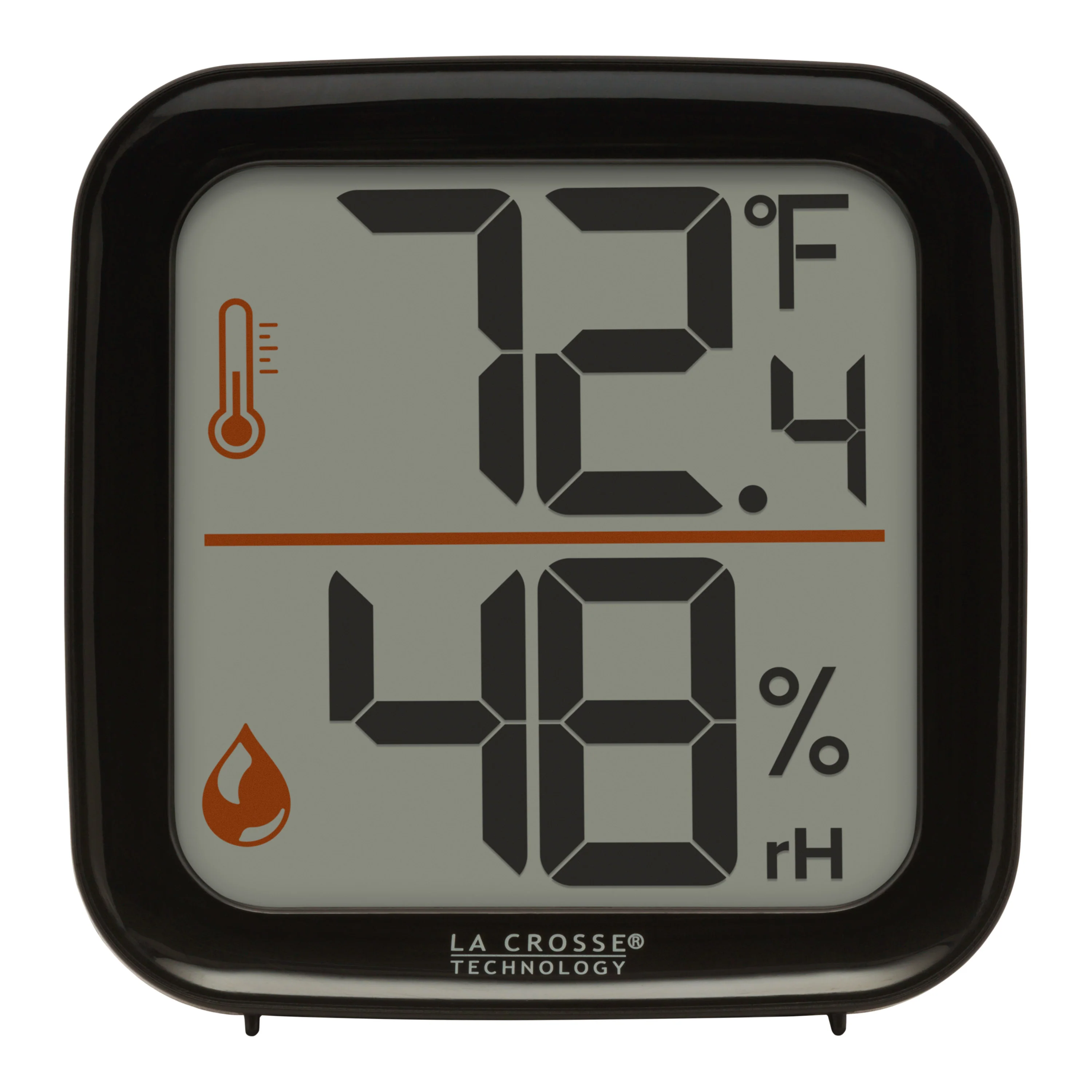 302-1407B Indoor Thermometer with Humidity - Black